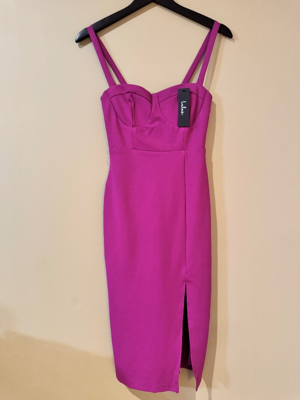 Lulus Purple Bustier Bodycon Midi Dress NWT Homecoming Wedding Guest - Picture 6 of 14